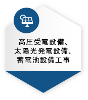 高圧受電設備、太陽光発電設備、蓄電池設備工事30件