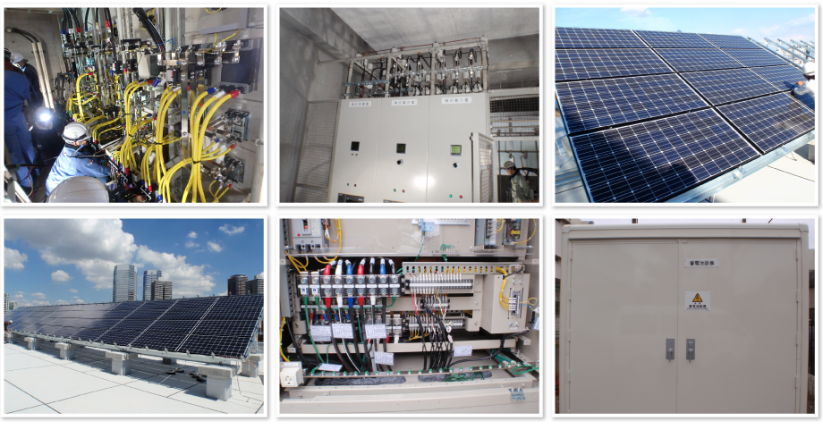 高圧受電設備、太陽光発電設備、蓄電池設備工事の写真
